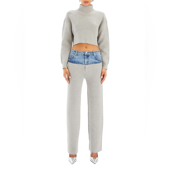 SER.O.YA Gray Ribbed Sweater - Picture 2 of 3